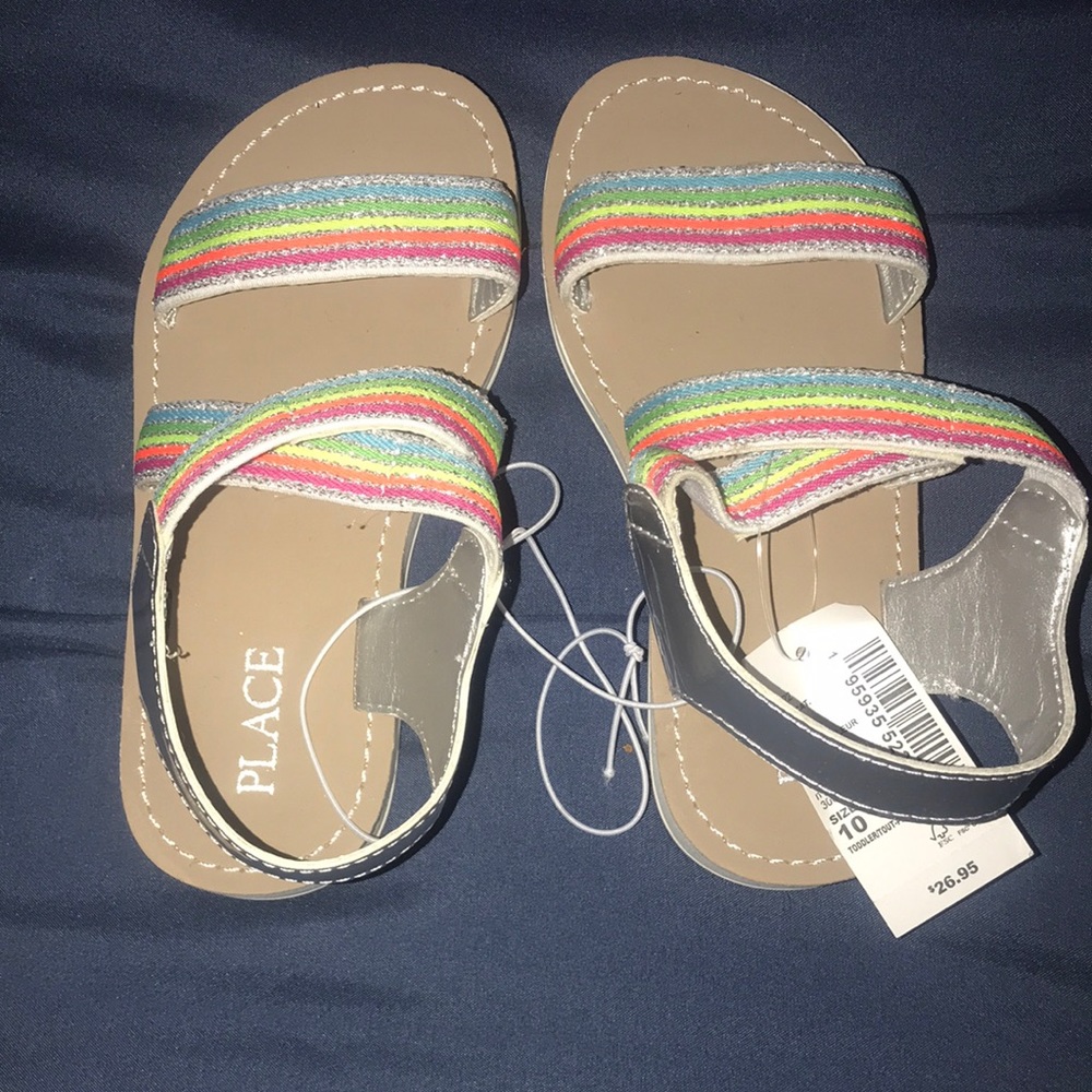 Childrens Place Criss Cross Colorful Sandals size 10c
